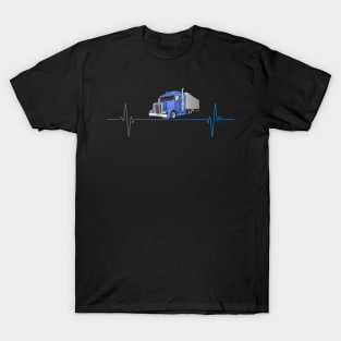 Gift For Truck Drivers, Truck Heartbeat, Big Rig Trucker Gift, Truck Lover, Trucker, Pick-Up Truck, Trucking, Fathers Day Gift T-Shirt
